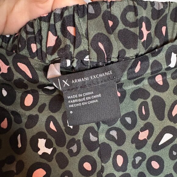 Armani Exchange dark green leopard print jogger pants - Picture 3 of 5